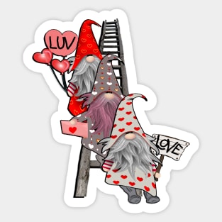 Valentines Day Gifts Cute Gnomes Love Matching Couple Sticker